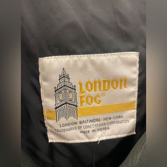 London Fog sz. 12 dark Matte Black trench coat - Picture 3 of 4